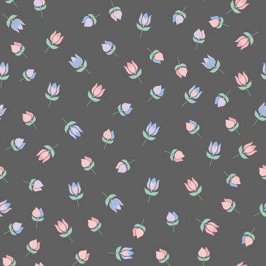 Sorunsuz elle çizilmiş çiçek desenleri kümesi. Zarif güzel doğa süsleme kumaş, Tekstil ve paketleme için.