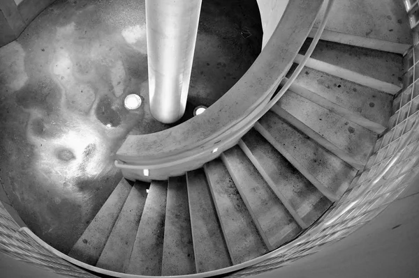 Going Underground Way Underground Parking Stairs Black White — Stock Photo, Image