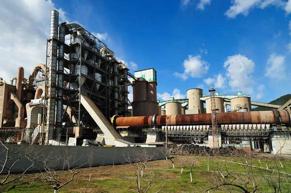 Cement factory architecture. Outdoor architecture of cement factory from Romania.