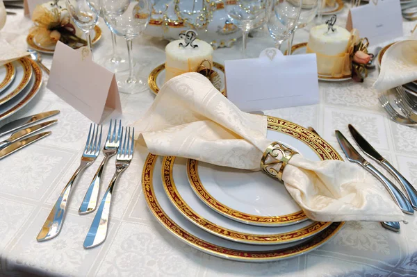 Evento Casamento Mesa Jantar Elegante Para Evento Casamento — Fotografia de Stock