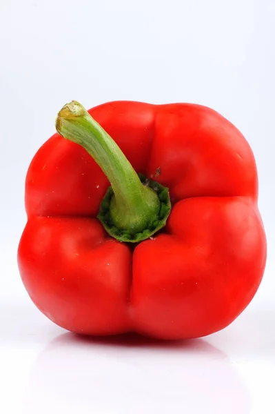 Roter Paprika Nahaufnahme Roter Paprika Isoliert Auf Weißem Hintergrund — Stockfoto