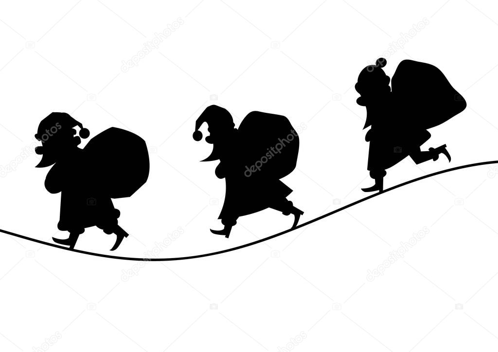 Download Santa Claus silhouette — Stock Vector © Aleks49011 #129102474
