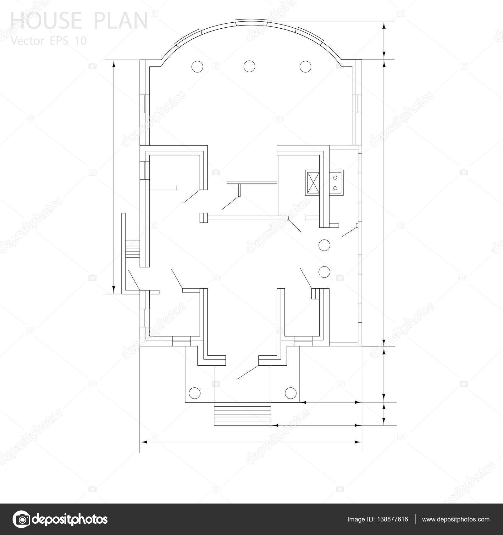 House plan -vector — Stock Vector © Aleks49011 #138877616 House plan -vector — Stock Vector © Aleks49011 #138877616