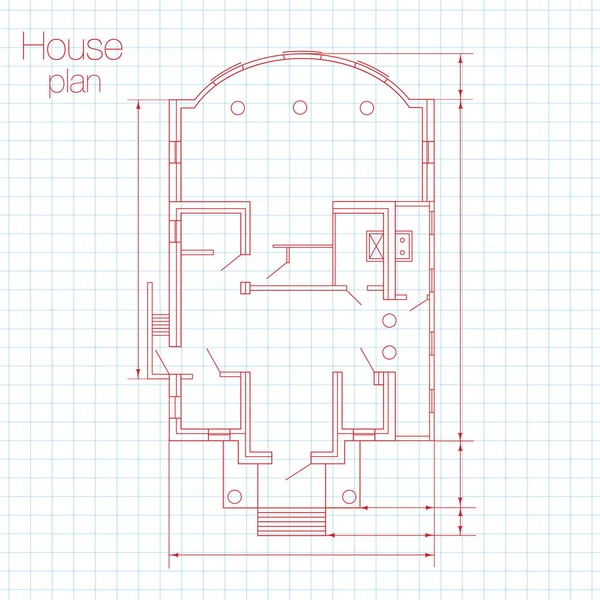Plan domu - wektor — Wektor stockowy