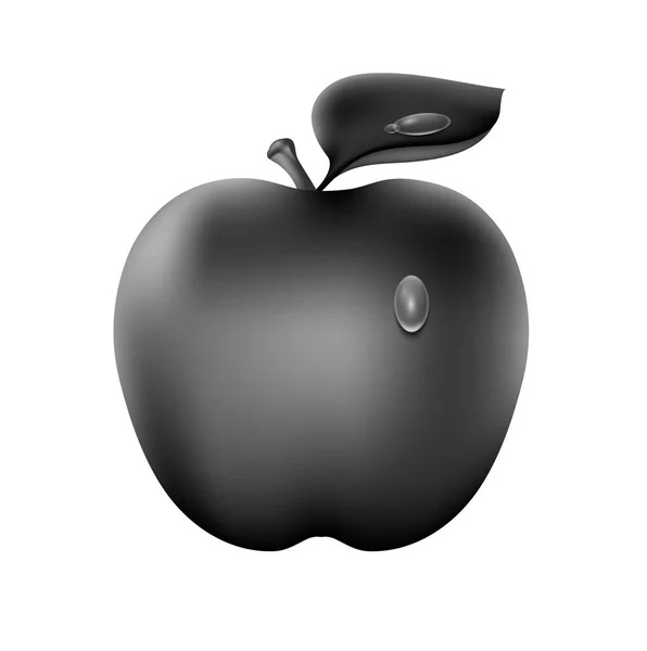 Manzana negra vector — Vector de stock