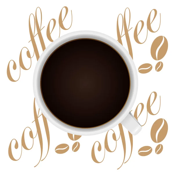 Una tazza di caffè nero — Vettoriale Stock