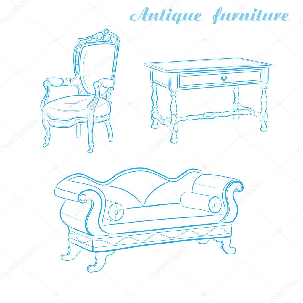     Antique furniture - illustration