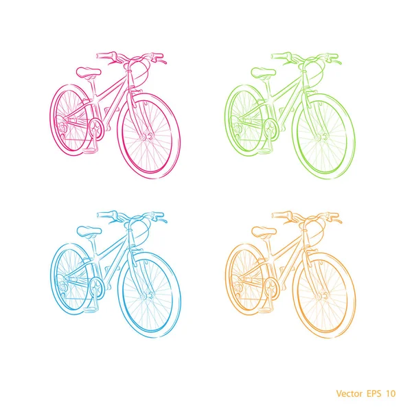 Bicicleta multicolorida - Vetor — Vetor de Stock