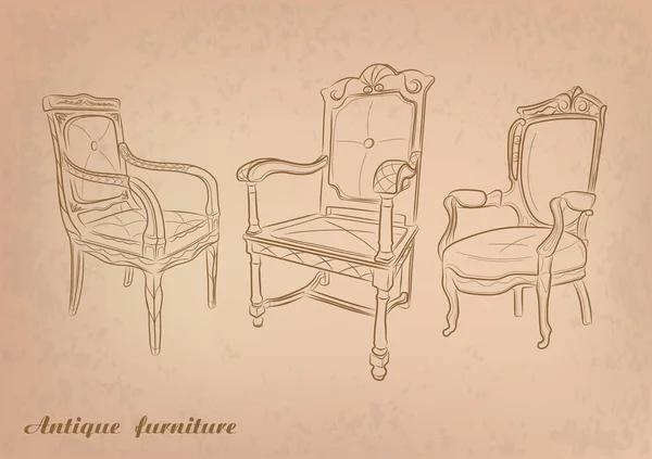 Антикварные стулья - Вектор — стоковый вектор