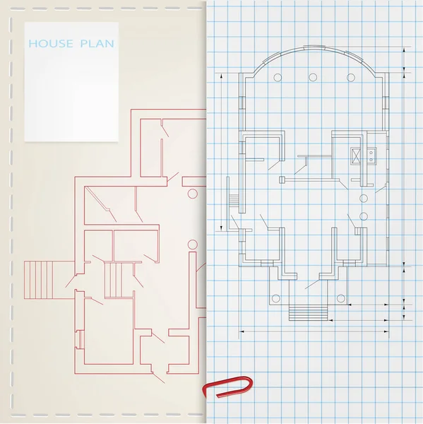 Szkic projektu domu — Wektor stockowy
