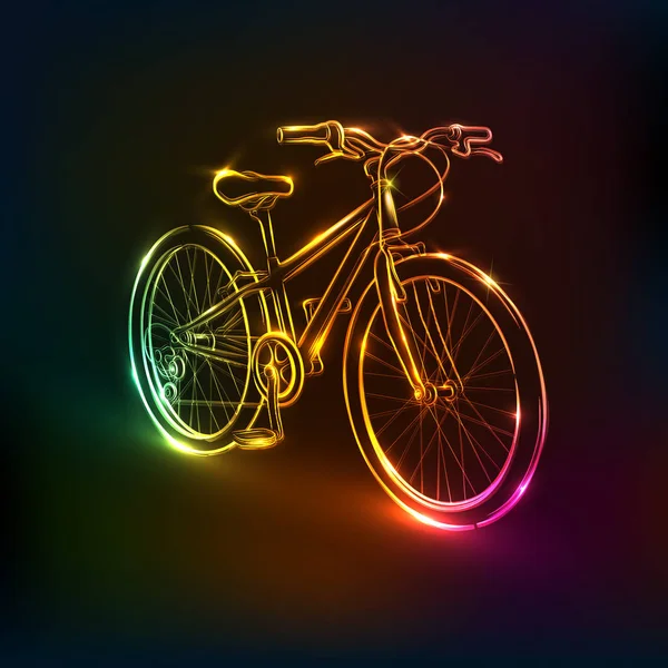 Neon Fahrrad - Vektor — Stockvektor