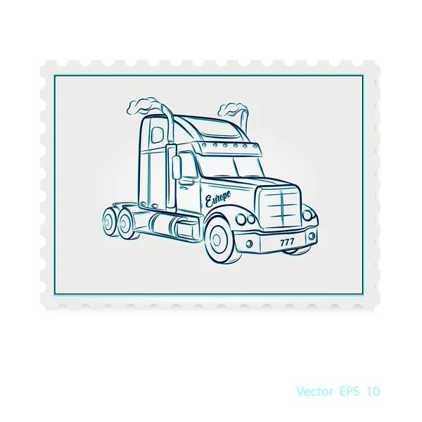 Uno schizzo di un camion — Vettoriale Stock