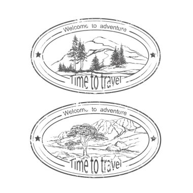 Dağları ile doğanın kroki