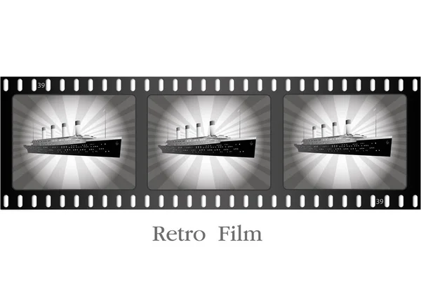 Retro-Schiff auf Film — Stockvektor