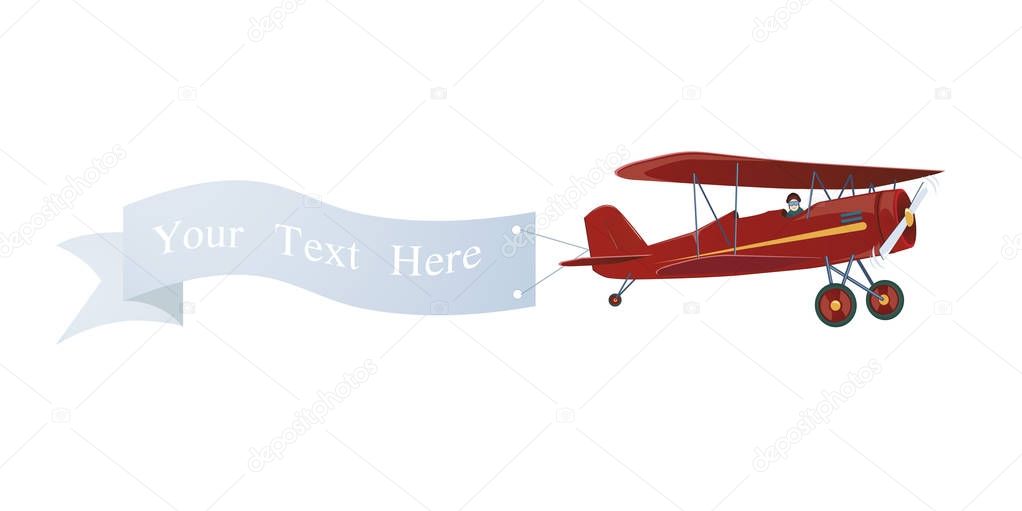  Airplane with poster - Vector