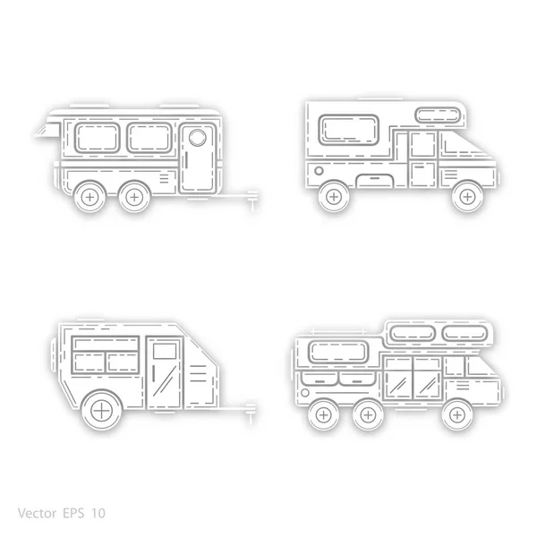 Maison sur roues - icônes vectorielles — Image vectorielle