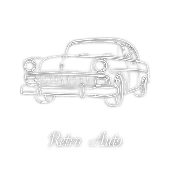 Bílé retro auto — Stockový vektor