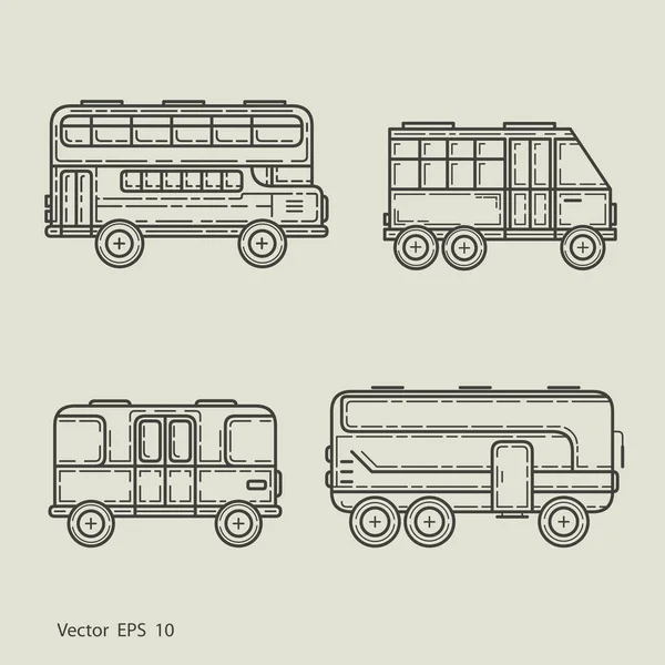 Ensemble de bus, transport, vecteur — Image vectorielle
