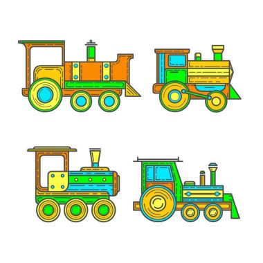 Renkli lokomotif - vektör 