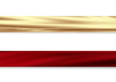 Beyaz arkaplanda altın kurdele