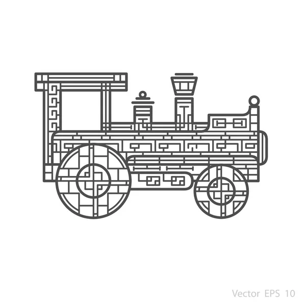 Locomotora Abstracta Patrón Colorear — Vector de stock