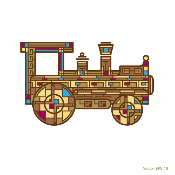Многоцветный Локомотив Узором — стоковый вектор