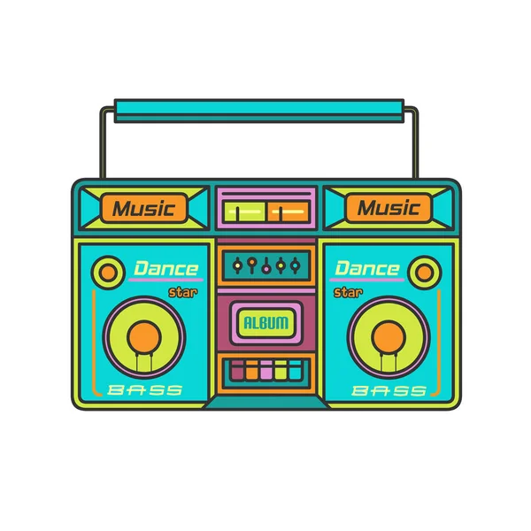 Old Multi Colored Tape Recorder — Stock Vector