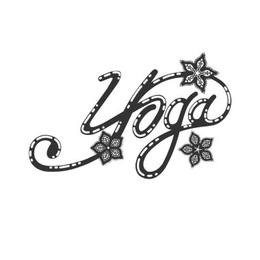 Yoga incription, tasarlamak vektör
