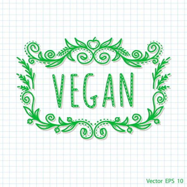 Aliments Végétaux Inscription Main — Image vectorielle