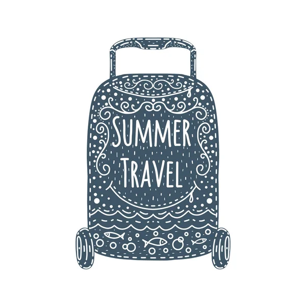Sommerreise Bemalter Koffer — Stockvektor