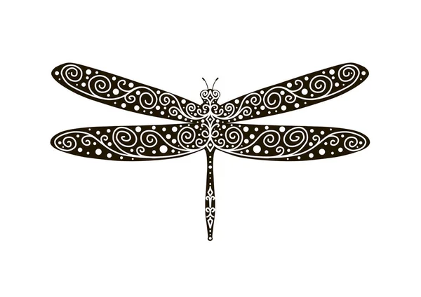 Wildlife Flying Dragonfly Pattern — Stock Vector