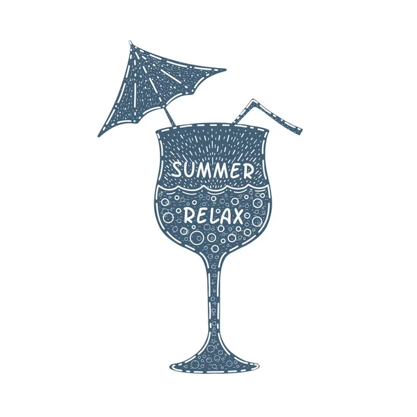 Καλοκαίρι Παραλία Cocktail Χαλαρώστε — Διανυσματικό Αρχείο