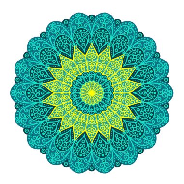 Çiçek süsleme bir daire içinde. Renkli mandala, vektör