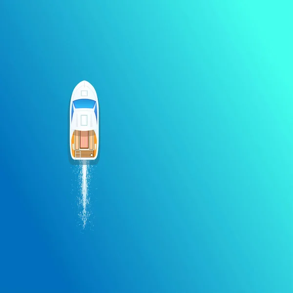 Denizin üzerinde tekne. Sürat teknesi okyanus üst bölümünde hava