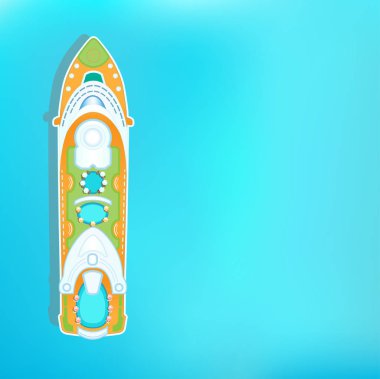 Vektör çizim deniz gemisi mavi izole