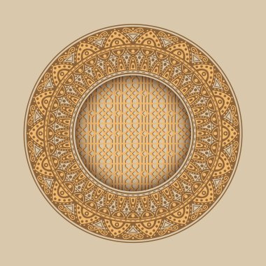 Yuvarlak kare vintage süsleme ile. Çiçek deseni