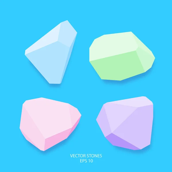 Ston Crystal Set Vector Stone Banner Banner — 스톡 벡터