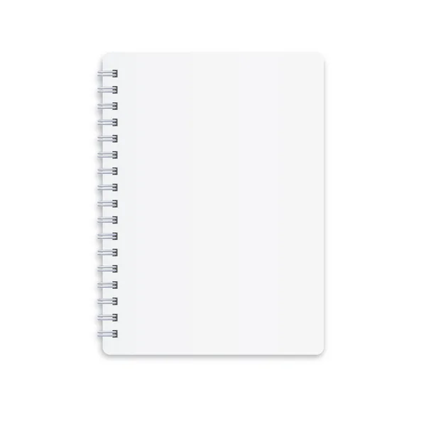白色背景的白色笔记本 供注册用的纸片 商业日志 — 图库矢量图片