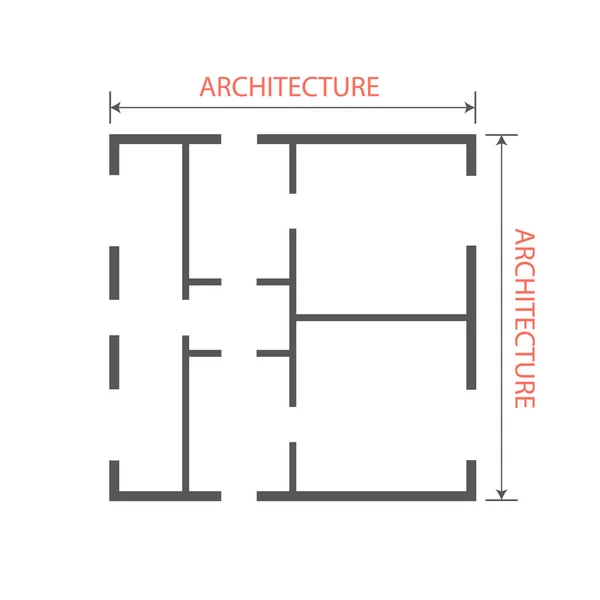 Bouwplan Voor Architectuur Ontwerp Inrichting Van Kamers Project Engineering House — Stockvector