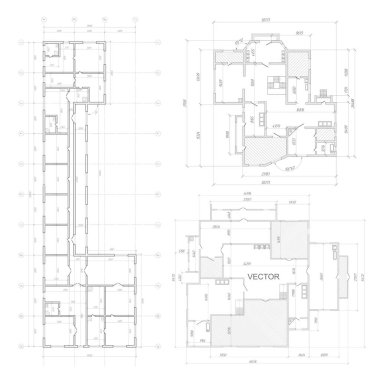 Mimari plan, teknik proje. Ev planı. Mühendislik tasarımı. Evlerin endüstriyel inşaatı..