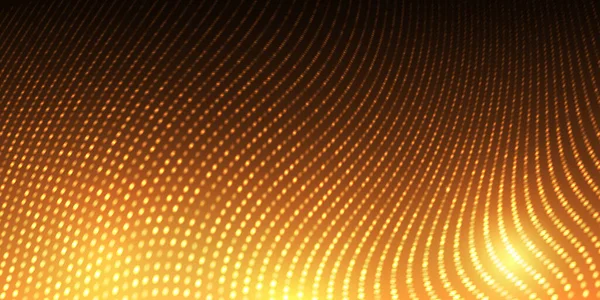 Soyut Altın Noktalı Arkaplan Neon Işık Efektleri Parçacıklar Vektör — Stok Vektör