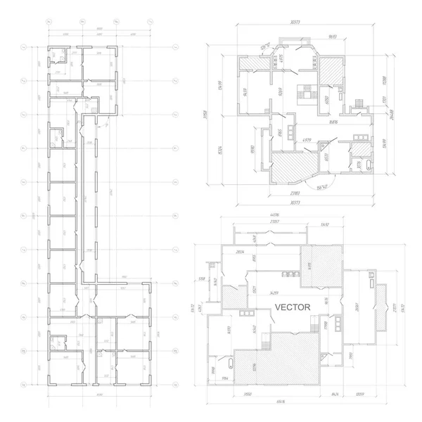 Plan Architectural Projet Technique Projet Plan Maison Conception Technique Construction — Image vectorielle
