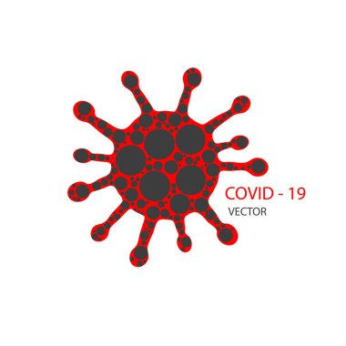 Coronavirus COVID-19. Beyaz zemin üzerinde vektör 3d virüs modeli. Biyoteknoloji, biyokimya, genetik ve tıp konsepti.