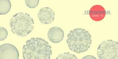 Coronavirus COVID-19. Virüs enfeksiyonuna karşı savaşın. Biyoteknoloji, biyokimya, genetik ve tıp konsepti.
