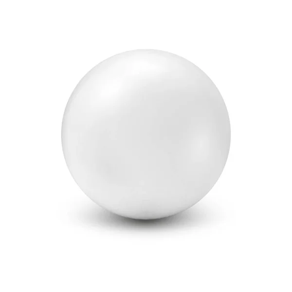 Λευκή Μπάλα Λευκό Φόντο Ρεαλιστική Μπάλα Για Σχεδιασμό Και Την — Διανυσματικό Αρχείο