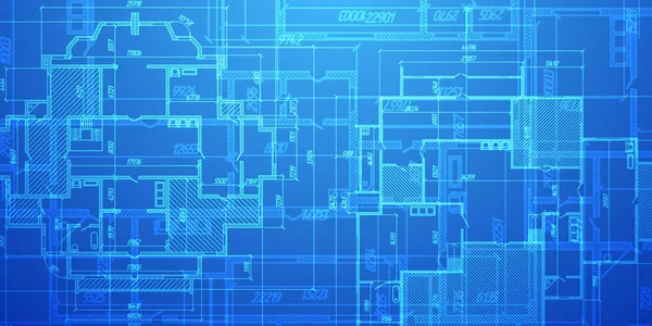 Projekt Planu Domu Techniczne Tło Rysunku Engineering Design Vector Ilustracja — Wektor stockowy