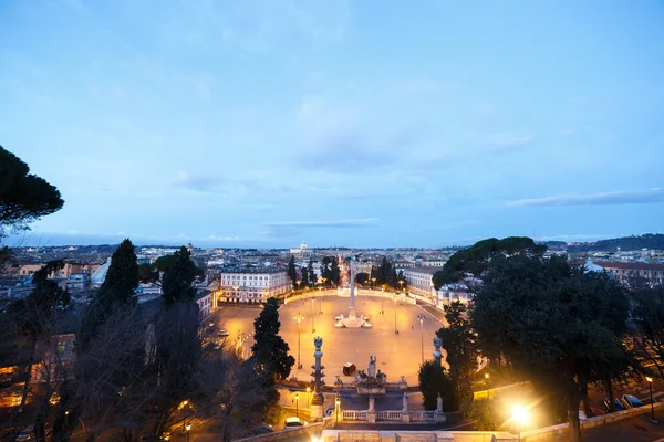 Dawn, Piazza del Popolo, Roma, Itália — Fotografia de Stock