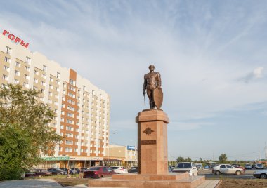 Kurgan, Rusya - 10 Ağustos 2016: Düşen iç af anıtı