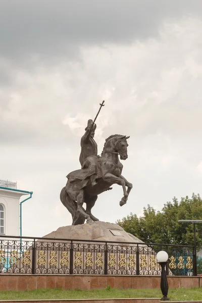 Petropavl, Kazakistan - 11 Ağustos 2016: Atın üstündeki binici.