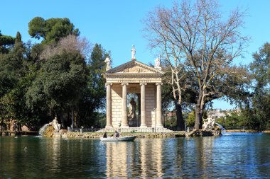 Tempio di Esculapio. Villa Borghese 'de. Roma, İtalya